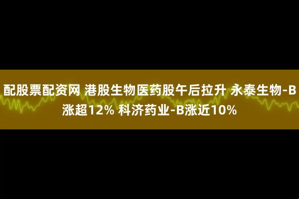 配股票配资网 港股生物医药股午后拉升 永泰生物-B涨超12% 科济药业-B涨近10%